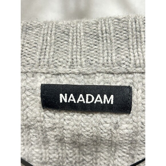 Naadam Womens Medium Wool Cashmere Cable Knit Gray Sweater - Picture 5 of 10